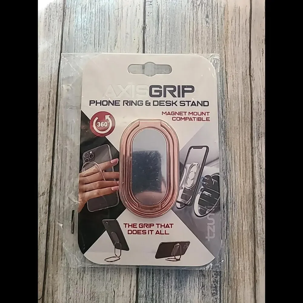 2 Pk AXISGRIP Phone Ring & Desk Stand 360° Cell Phone Mount Magnet Compatible